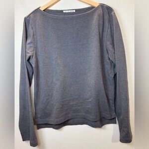 Reformation Women's Size Small Gray Boatneck Sailor Long Sleeve Tee Pullover
